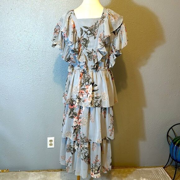 JessaKae collection women’s floral tiered with drawstring size L - Picture 5 of 11